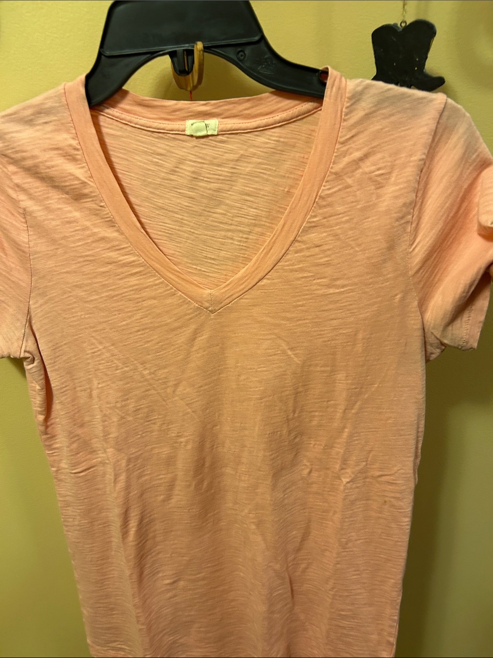 J. Crew Peach coral V-Neck Short Sleeve Tee